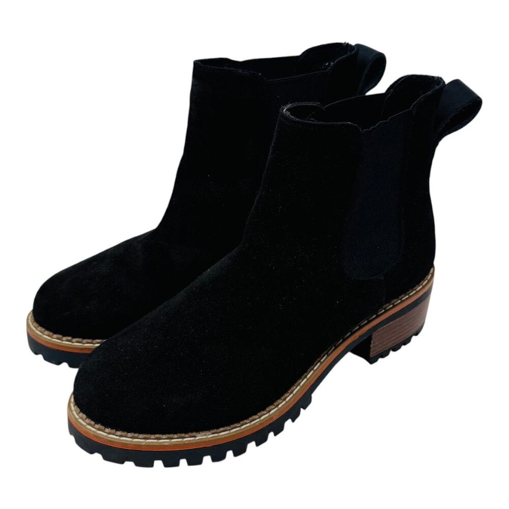 Bertuchi Suede Lug Sole Chelsea Boots Brown Ankle Pull-Onโ Womens Size 9.5